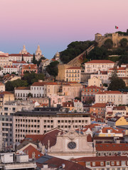 Fototapeta premium Cityscape of Lisbon, Portugal, seen from Miradouro Sao Pedro de