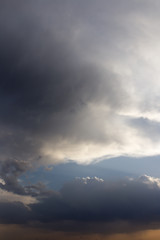 beautiful sky with clouds in the evening
