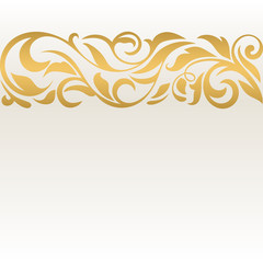 Fototapeta premium Golden abstract border on a light background. Vintage pattern.
