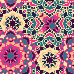 Seamless round ornament pattern. Seamless mandala pattern