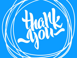 Thank you lettering. Hand written Thank you poster. Modern hand