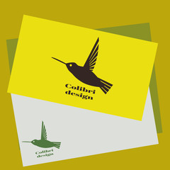 Colibri logo. Hummingbird Identity design template. Vector illustration for your company.