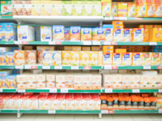 Abstract blurred grocery department supermarket