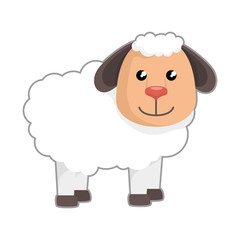 cute sheep manger character vector illustration design