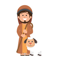 saint joseph manger character vector illustration design