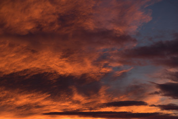 Sky with clouds at sunrise and sunset