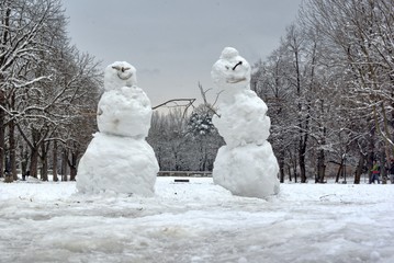 snow men in Sofia