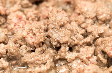 beef fried in a pan