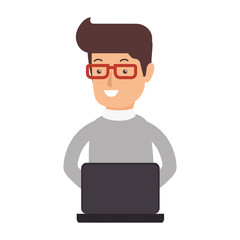 avatar person working icon vector illustration design