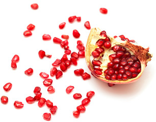 Pomegranate on a white background