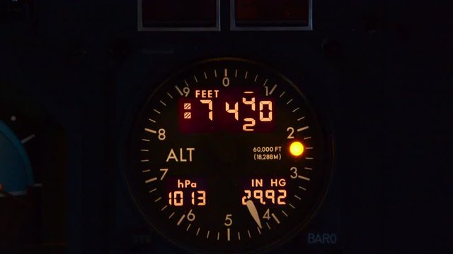 Airplane instruments during the flight 