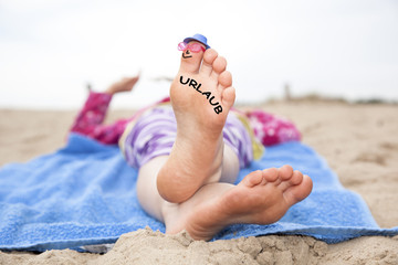 Urlaub auf Füsse geschrieben