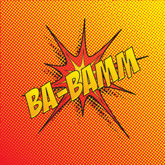 Colourful comic book style explosion vector effect