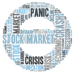 stock crash panic word cloud