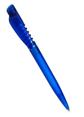 blue ballpoint pen isolated on a white background