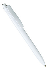 white ballpoint pen isolated on a white background
