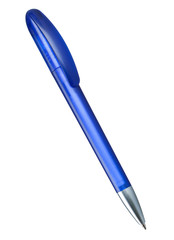 blue ballpoint pen isolated on a white background