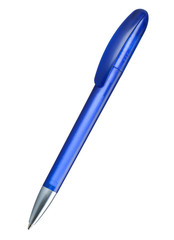 blue ballpoint pen isolated on a white background