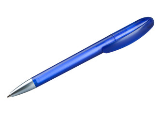 blue ballpoint pen isolated on a white background