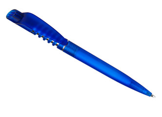 blue ballpoint pen isolated on a white background