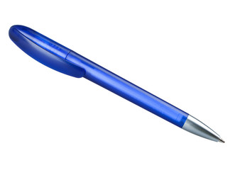 blue ballpoint pen isolated on a white background