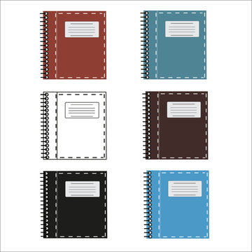 illustration of notebooks on a white background