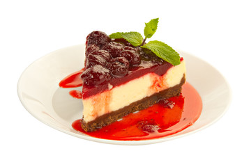 delicious cheesecake with strawberries