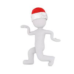 Funny 3D figure in strutting pose over white