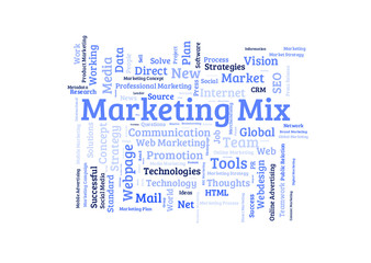 Marketing mix word cloud