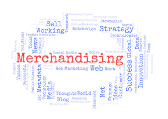 Merchandising word cloud shaped as a stop sign