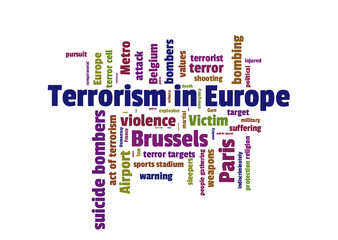 Terrorism in Europe word cloud