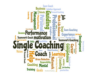 Fototapeta na wymiar Single coaching word cloud