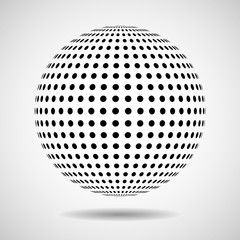 Abstract globe from black dots. Vector design