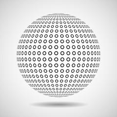 Abstract globe from black dots. Vector design