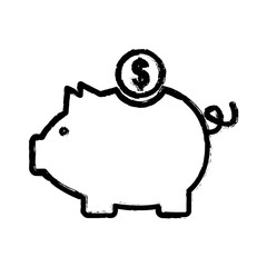 piggy savings money icon vector illustration graphic design
