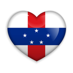 Love Netherlands Antilles. Flag Heart Glossy Button