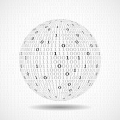 Globe of binary code. Abstract technology ball. Vector design