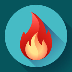 Red fire flame icon vector illustration