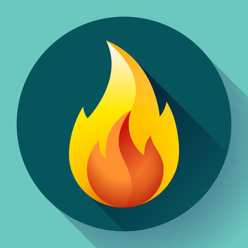 Red fire flame icon vector illustration