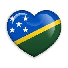 Love Solomon Islands. Flag Heart Glossy Button