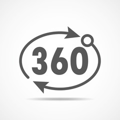 View angle 360 degrees icon. Vector illustration.