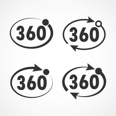 View angle 360 degrees icon. Vector illustration.