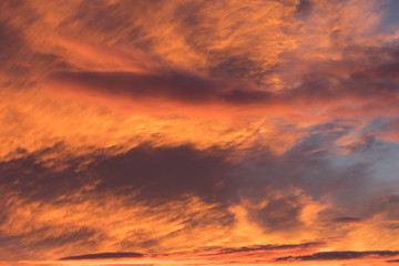 Sky with clouds at sunrise and sunset
