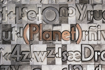 Planet created with movable type printing