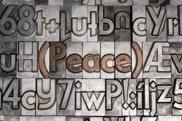 Peace created with movable type printing