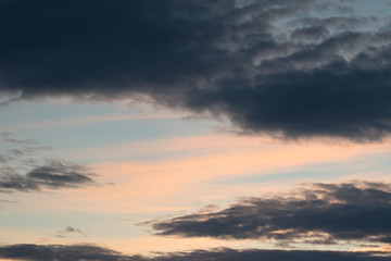 Sky with clouds at sunrise and sunset