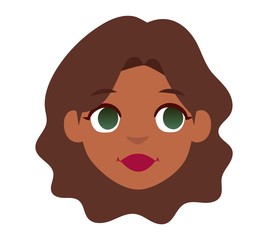 Smiling woman vector illustration.