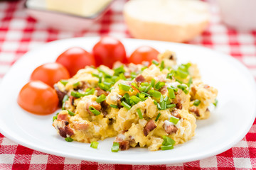 scrambled eggs with sausage