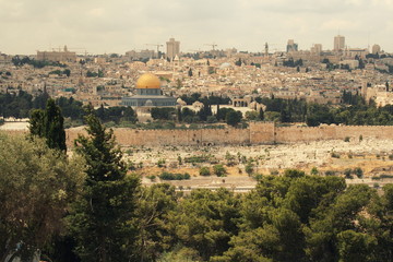 Meczet i złota brama w Jerozolimie