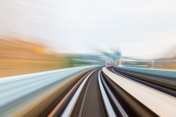 Obraz na płótnie Canvas Speed motion in urban highway road tunnel 